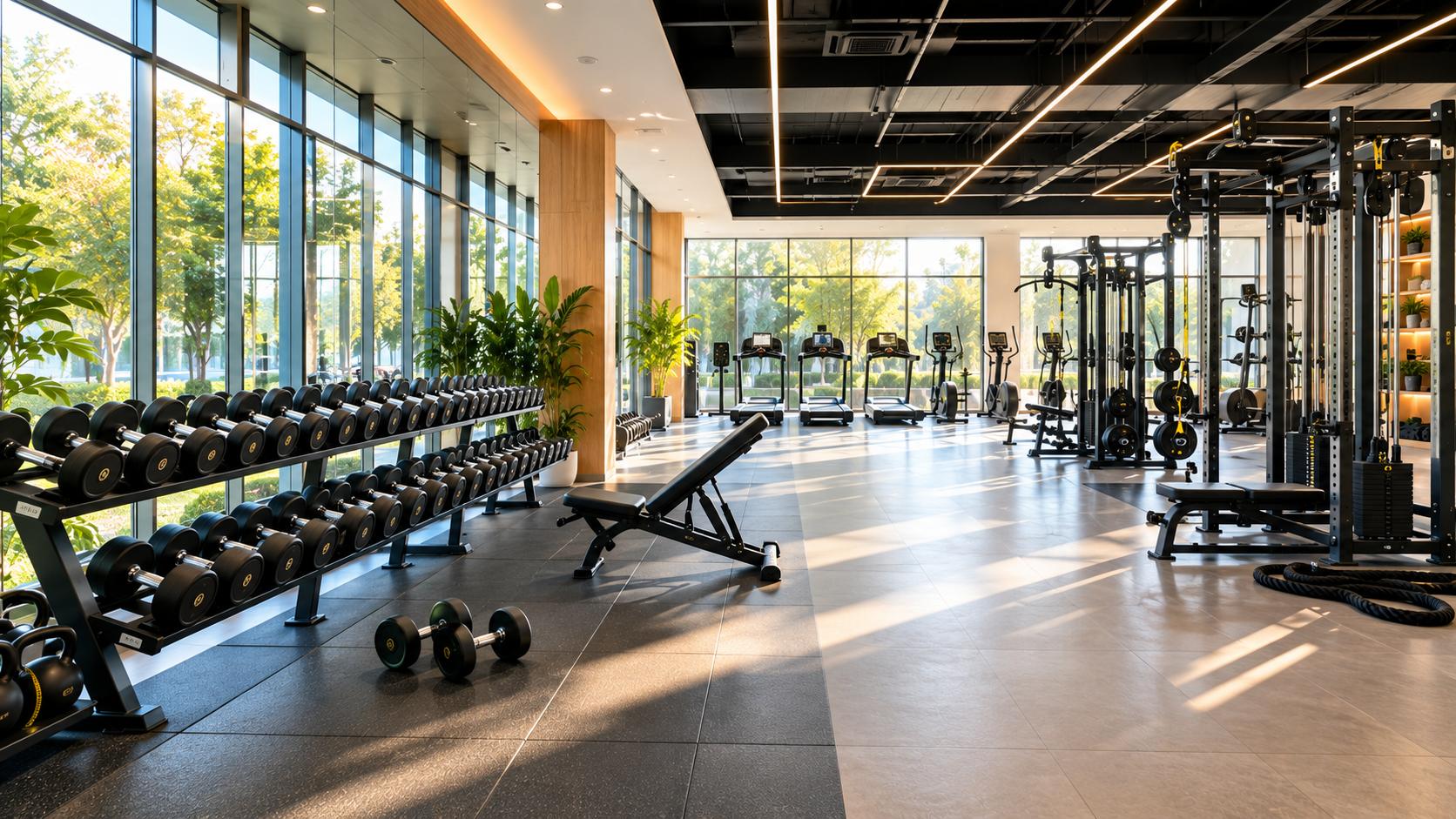 Fitness trainer coaching at a gym
