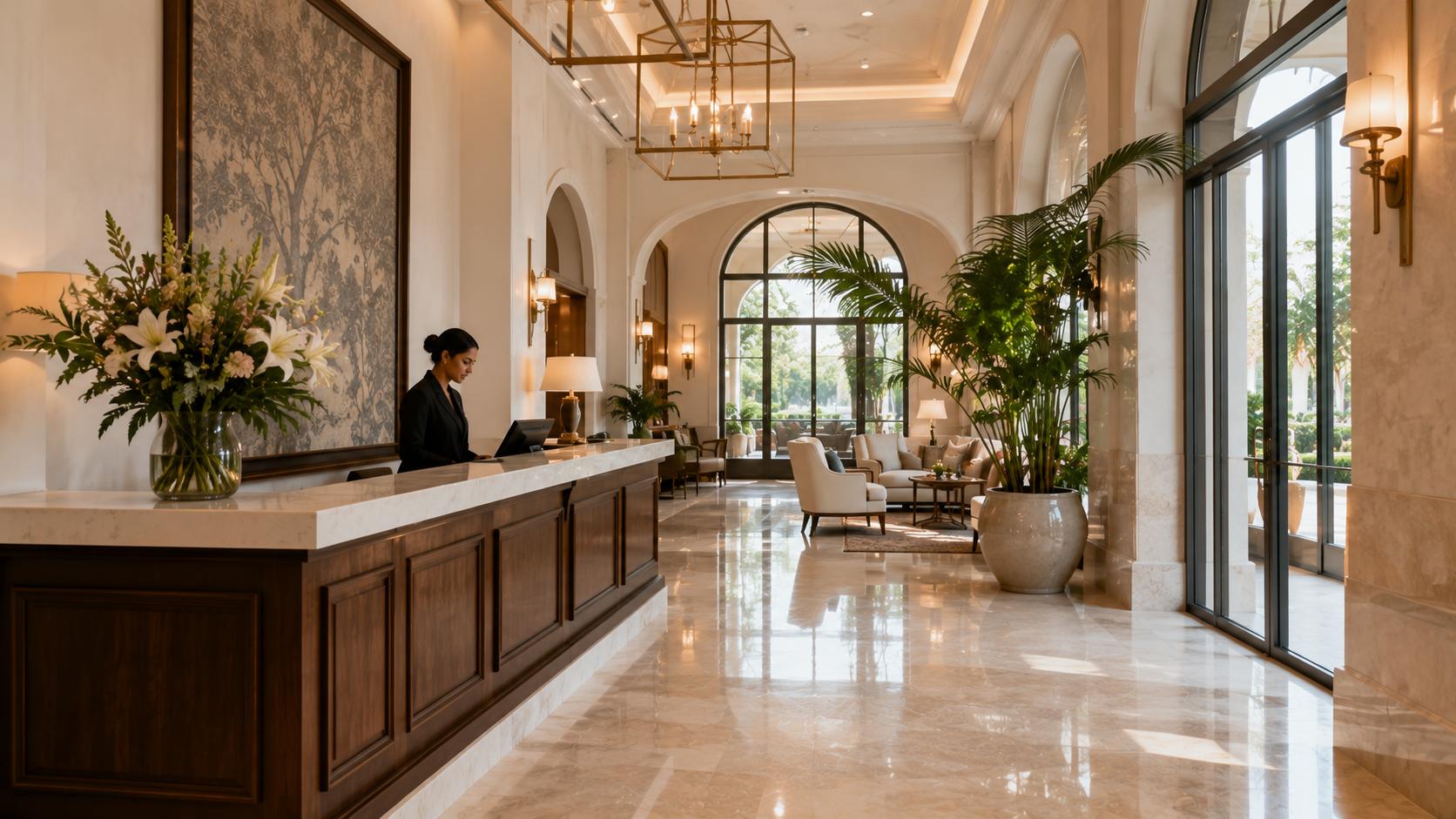 Hotel reception and hospitality team
